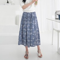 데일리앤 썸띵 훌 밴딩 플라워 롱스커트