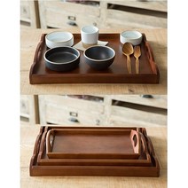 옻칠 원목 트레이 - 3가지 사이즈, 1개