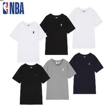 NBA 6종택1 남여공용 스몰로고 라운드 반팔 티셔츠 N222TS952P