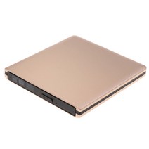 GHSHOP 노트북 노트북 골드용 휴대용 USB 3.0 외부 CD/DVD ROM 드라이브 플레이어 버너, 145x140x15mm, 골드, 금속