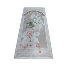 커튼 1pcs 귀엽고 내구성 크리스마스 눈사람 커튼 거실 장식을위한 수직 블랙 아웃 커튼