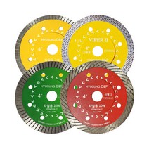 효성 4인치 터보커터 그라인더 다이아몬드 타일컷터날, 2.효성프로용신형터보날(그린)