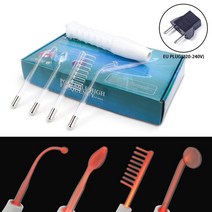 홈케어 얼굴 리프팅 마사지기 4 in 1 고주파 전극 지팡이 전기 치료 유리 튜브 미용 장치 여드름 스팟 리무버 페이셜 안티 링클 스킨 케어 스파 10, 우리 플러그, 02 EU plug