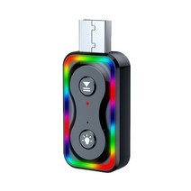 USB 블루투스 수신기 호환 5.3 스테레오 3.5mm AUX 동글 안테나 PC TV 용 오디오 무선 어댑터, [01] Black