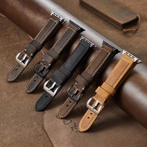 재고정리 이태리 crazy horse leather 애플워치호환 가죽스트랩, 다크브라운, 42-44-45mm