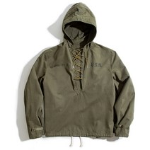후드 풀오버 긴 소매 파커 재킷 drawstring neckline 작업복 재킷