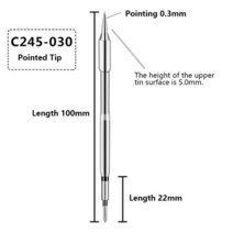 용접엘보유니버설 JBC C245 납땜 인두 팁 C245-029 나이프 핸들 용접 노즐 그립 스테이션 용, 02 C245-030