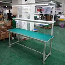 공장작업대 조립 검사 테이블 책상 생산라인 검사대, 길이 150x120x180 양면 조명 포함