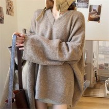 드레스날다 캐슬 와이드 슬리브 루즈핏 브이넥 니트 mknit1378