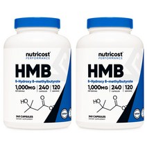 [당일출고] 1+1 뉴트리코스트 HMB 1000mg 240캡슐 / Nutricost HMB 1000mg 240caps, 1+1 2개배송