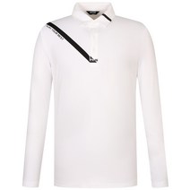 [아울렛 백화점] PING 골프 핑 화이트 남성 기모 라인 포인트 카라 긴팔 티셔츠(1206976)