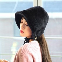 체리플로피 여성겨울모자 비스코스 퍼 보넷모자 방한 버킷햇 여자 벙거지모자 버튼단비보넷 (5컬러) - 주문시 색상이름 확인필수!!