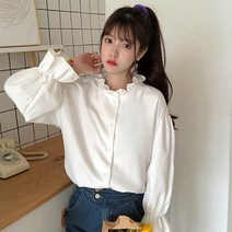 [유니즈] 퓨어 넥 프릴 블라우스 +레모나산 1P