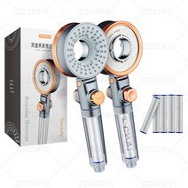 ZOZOFO 염소제거필터 수압상승샤워기 세트 양면샤워기헤드+샤워기필터 5P, 샤워기헤드 1P+샤워기필터 5P