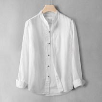 봄 가을 남성 데일리 린넨 셔츠 아우터 심플 무지 얇은 면 마 긴팔 남방 셔츠