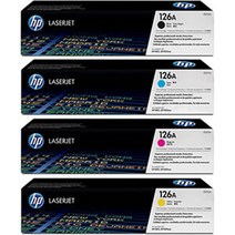 HP Laserjet 200 Color MFP M275nw 정품토너 4색1세트 CE310A/CE311A/CE312A/CE313A 검정 1 200매/칼라 1 000매 NO.126A, 1개, 검정 컬러