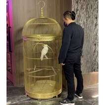 앵무새새장 철 대형 사육장 케이지 놀이터 반려 철장, 60x170cm 블랙