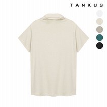 탱커스 여성 베이직 하프넥 레이온 티셔츠