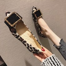 여성구두 플랫슈즈 버클 레오파드 빅사이즈