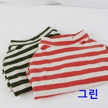강아지 줄가라 티셔츠 그린 1P 애견 나들이 외출복, 상품선택, L