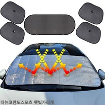 {It 아이템} 차박용품 더뉴코란도스포츠 햇빛가리개 햇빛차단 앞유리커버 차박용품 차량햇빛가, [^^_앞창외부장착6종세트_^^]