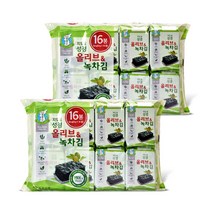 지도표 성경김 올리브 녹차 식탁김, 4g 16봉, 2개
