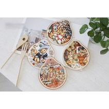 카라멜샵 원형손잡이 도자기 냄비받침(4style), B, 1개