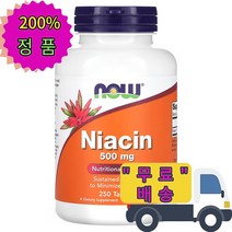 나우푸드 나이아신 니아신 500 mg 250 정 타블렛 비타민 B군 비군 B3 서방정, 1개, 기본