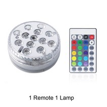 방수조명 방수 수중 램프 5V 원격 제어 잠수정 Led 조명 배터리 전원 수족관 풀 어항 꽃병 장식, [01] 1 Remote 1 Lamp, [01] 70x28MM