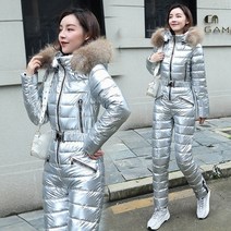 유행 스타일 스키복세트 새로운 빛나는 원피스 스키 복 여성 따뜻한 스키 점프 슈트 보드
