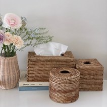 감성 인테리어 라탄소품 고급 티슈케이스 휴지곽 냅킨케이스, 정사각