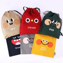 디자인아지트 주문제작 스트링파우치컬러팝 기저귀 파우치, 레드, 한글24