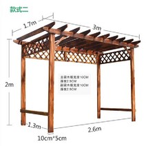 조립식 원두막 정자 파라솔 파고라 시스템 테라스 썬룸 선룸 옥상 테라스 업소용 정원 야외용 테이블 세트 전원주택 캐노피 루프탑 1, 3m 길이 x 1.7m 폭 탄화 색상 격자 포함