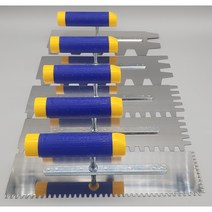 오케이타일공구 압착고데 본드고대 흙손 압착고대 갈갈이, 길이 250mm 홈깊이4mm, 1개