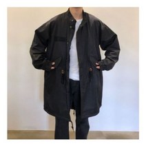 [쿠일]남자 야상자켓 피쉬테일 개파카 구스다운 내피 블랙;남성자켓_남성오버핏자켓~1115EA+V