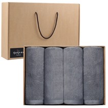 어메니티타올 바스타올 30수 350g 4P 호텔 대형 목욕 수건 선물세트, 1세트, 그레이