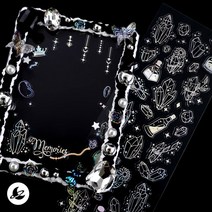 마법 보석 홀로그램 스티커 레진 아트 공예 재료 R364, 단품