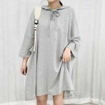 [왕오버핏 체형커버] 후드 박스 원피스