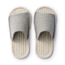 MUJI 무인양품 룸 샌들 앞트임 L 에크루X그레이 인도면 혼방, 1개