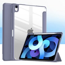 왕떨떨 소프트엣지 케이스 iPad Air 4세대/5세대 케이스 + 강화유리필름, 리벤더퍼플+필름
