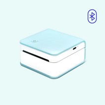 샌디마로 민트색 라벨기 미니 휴대용 스티커 포토 메모지 라벨프린터 감열지 증정