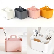 적층식 목재손잡이 수납함 3칸 칸막이 정리함, 상품선택, 핑크