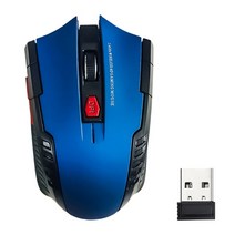 RYRA- 2.4G 무선 마우스 USB 수신기 전문 1600DPI 광학 오른쪽 스크롤 노트북 PC 머용, [04] blue, 한개옵션1