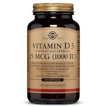 솔가 비타민 D3 (콜레칼시페롤) 1000 IU 소프트젤 글루텐 프리, 250개입, 1개