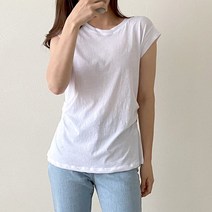 여자 레이어드티 기본 핀턱 캡소매 민소매 티셔츠