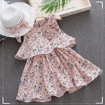 크리스탈하우스 유아 잔잔한 꽃 원피스 (챙모자 사은품) [OPS337]