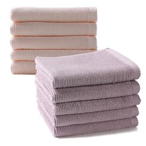 모던리빙 모던뱀부 130g 수건 세면 타올, 연살구+연보라, 10개
