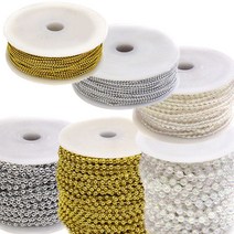 [동화오피스] 롤 체인비즈 원형 / 구슬줄 체인비드, 금색4mm, 1개