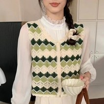 뉴욕멋쟁이 다니아 펀칭다이아 니트조끼