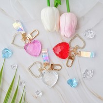 트윙클 하트 가드링 스트랩 에어팟 키링 자동차 키홀더 버즈키링 YU, 옵션선택, 화이트